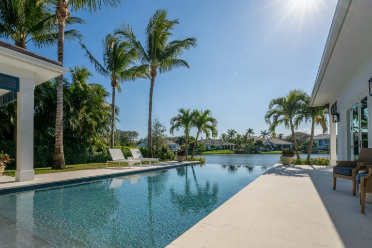 Outdoor pool area on inlet